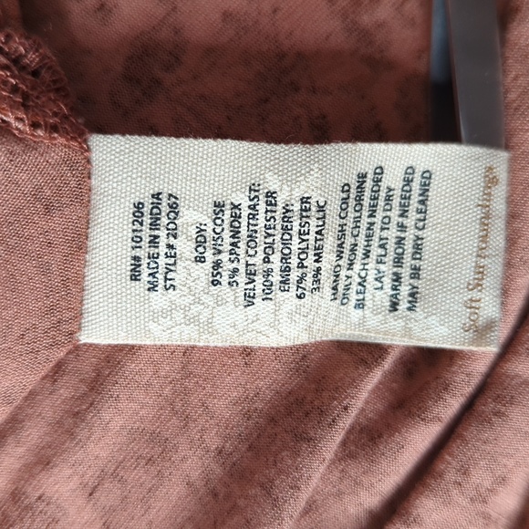 Soft Surroundings Tuscany Tunic Exaggerated Overlapping Velvet Trim Sleeve Size - Picture 10 of 10